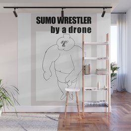 sumo wrestler by a drone Wall Mural