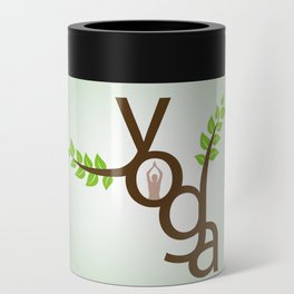 YOGA meditation and sun salutation stylized typography Can Cooler