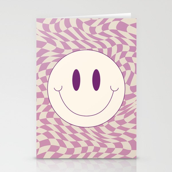 Smiley happy warp checker Stationery Cards