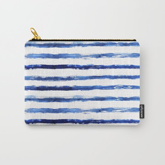 Blue grungy stripes Carry-All Pouch