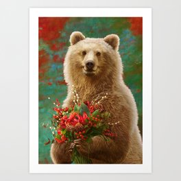 03. Christmas Bear Art Print
