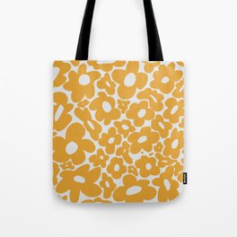 60s 70s Hippy Flowers Yellow Tote Bag