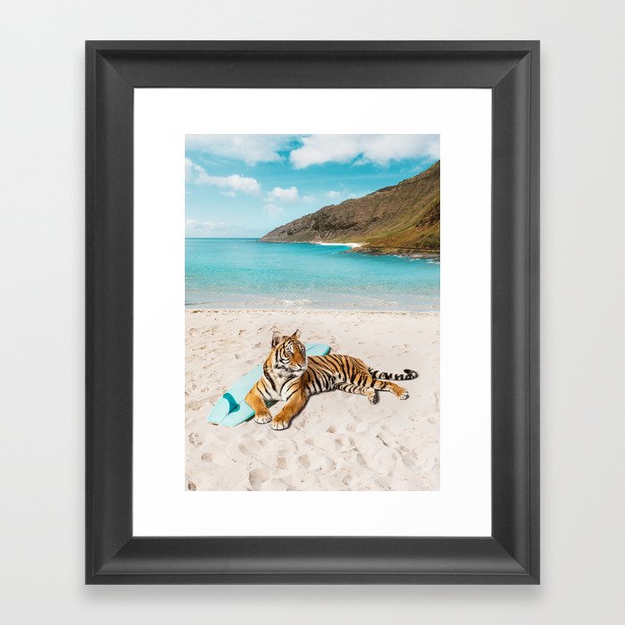 Tiger's Surf Beach Framed Art Print