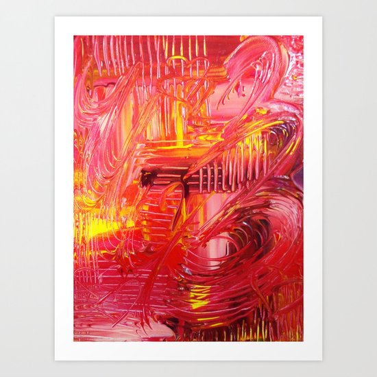 THE TANGO - BOLD Bright and Beautiful, Modern Abstract Painting Dance Home Decor Red Yellow Art Print