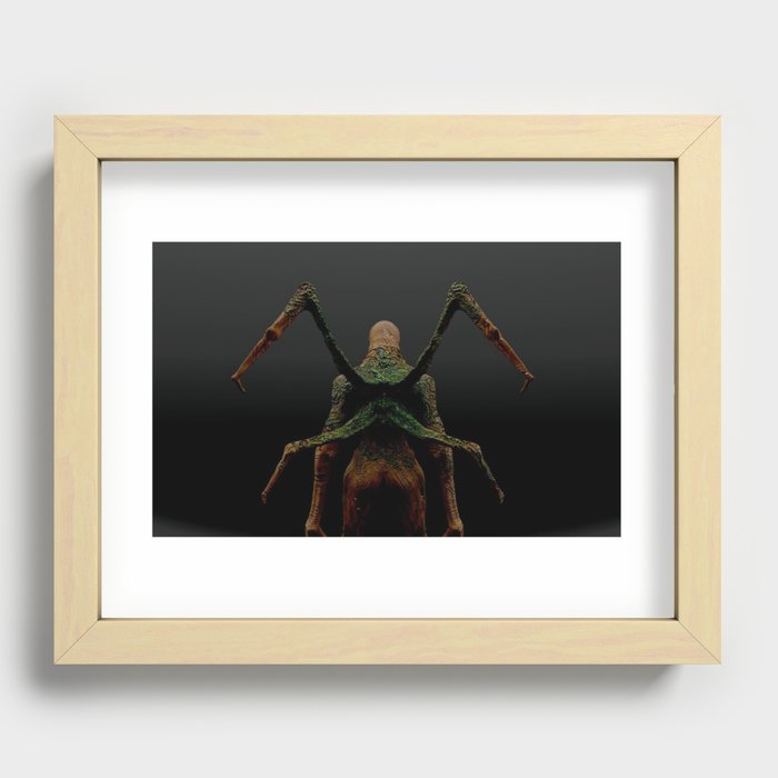 extraterrestrial creature - overgrown wood with nails Recessed Framed Print