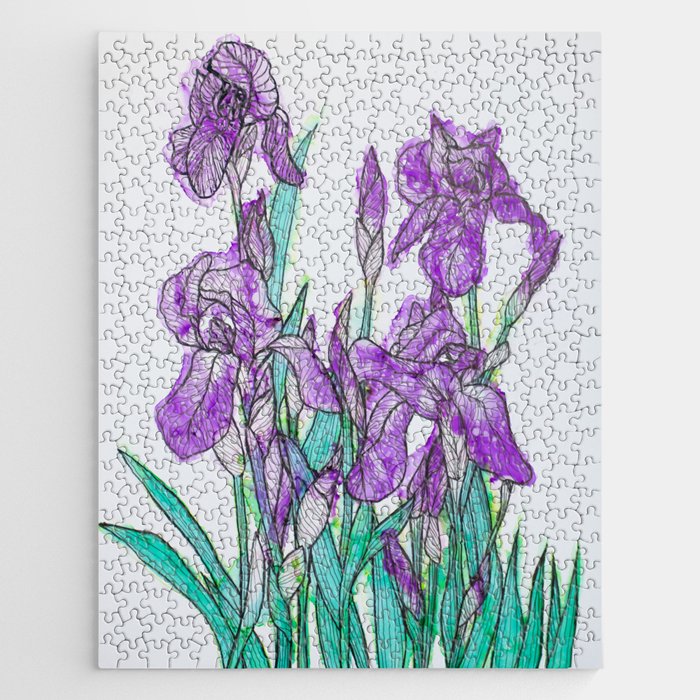 Irises in Bloom Jigsaw Puzzle