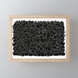 Black cats pattern illustration Framed Mini Art Print