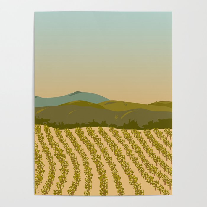 Santa Rosa, California Vineyard Poster
