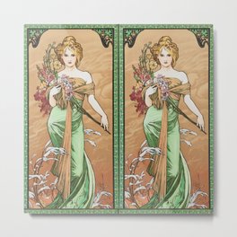 Alphonse Mucha "The Seasons (series): Spring" (1900) Metal Print | Artmasters, Alphonse, Artdeco, Masters, Mucha, Drawing, Artnouveau, Arthistory, Seasons, Alphonsemucha 