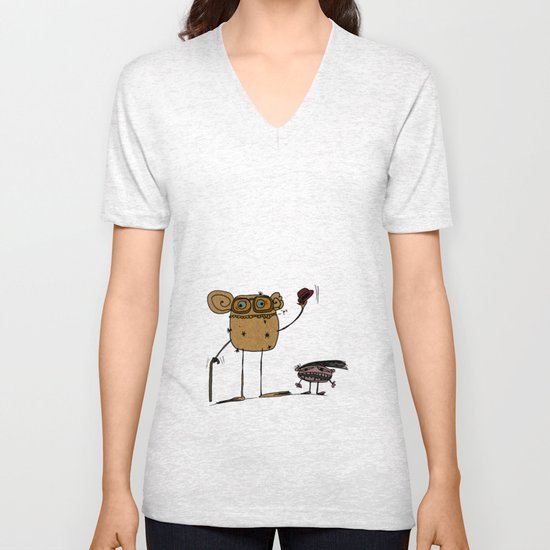 - thinking about family - Unisex V-Neck