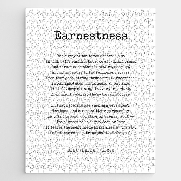 Earnestness - Ella Wheeler Wilcox Poem - Literature - Typewriter Print 2 Jigsaw Puzzle