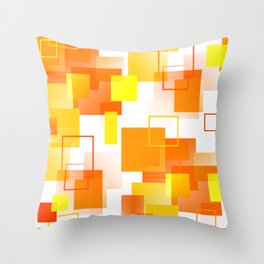 Midcentury Modern Orange - Abstract - Orange, Yellow Throw Pillow
