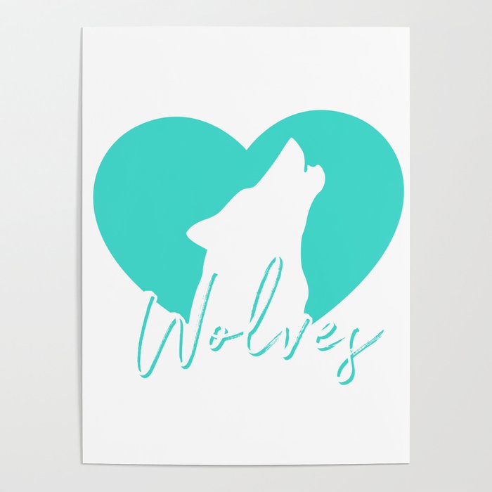 Cute Howling Wolf Spirit Animal Heart Love Wolves Gift Poster By Mintedfresh Society6 Carl brenders' print one to one is a striking image of a lone wolf at rest but still on the alert. cute howling wolf spirit animal heart love wolves gift poster by mintedfresh