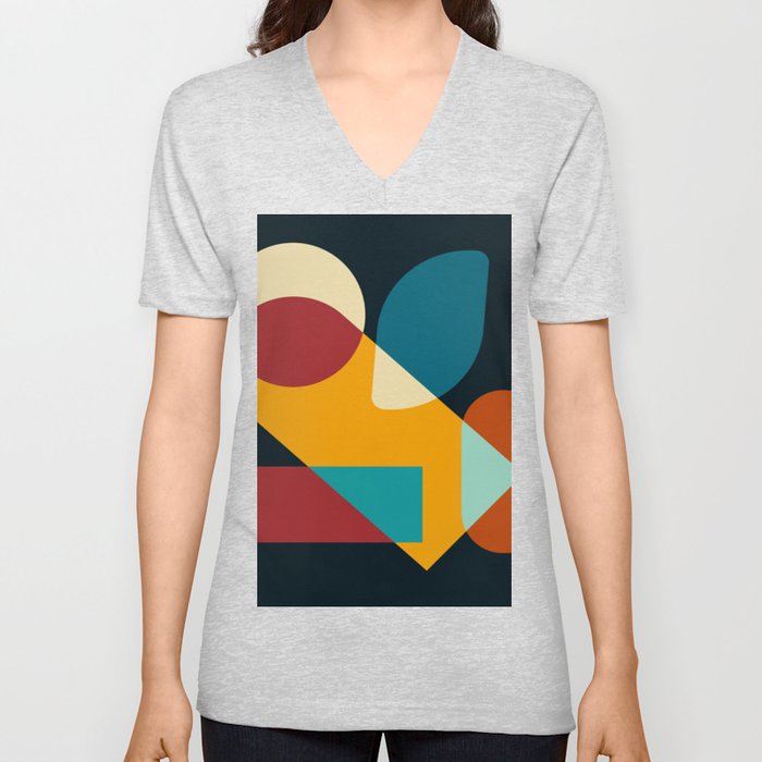 10 Abstract Geometric Shapes 211229 V Neck T Shirt