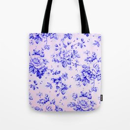 blue earthenware vintage floral Tote Bag
