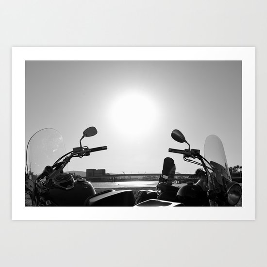 Motorcycles Stand By Art Print