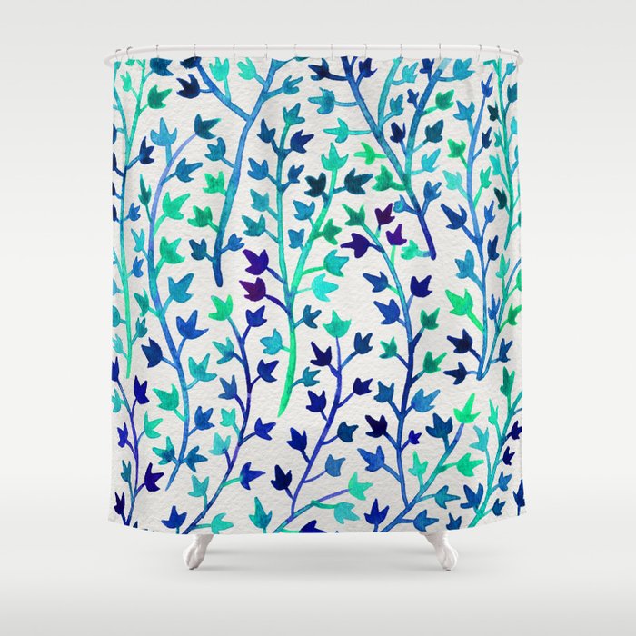 Turquoise Ivy Shower Curtain