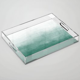 Ombre Paint Color Wash (emerald green/white) Acrylic Tray