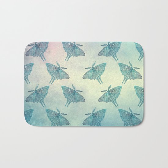 Moth Pattern Bath Mat