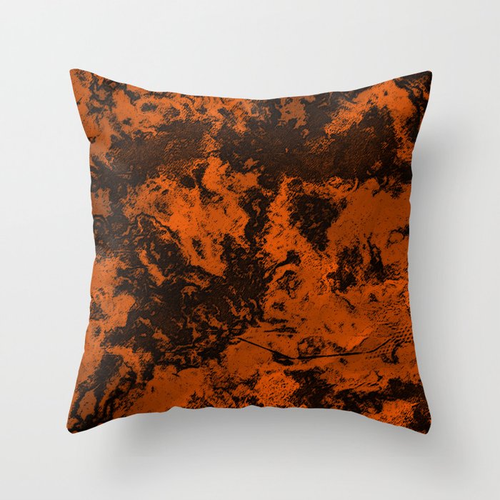 Marble-Orange Throw Pillow