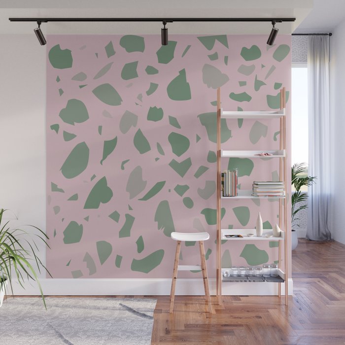Terrazzo in Shades of Flowers Wall Mural