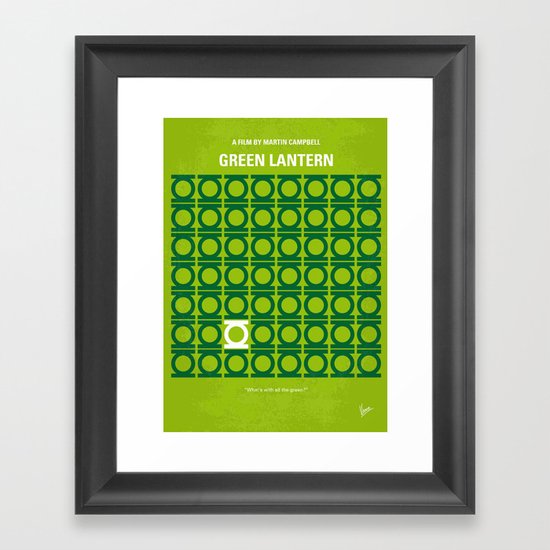No120 My GREEN LANTERN minimal movie poster Framed Art Print