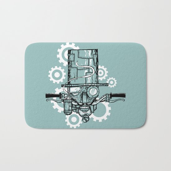 Robot Handlebar Mustache Bath Mat