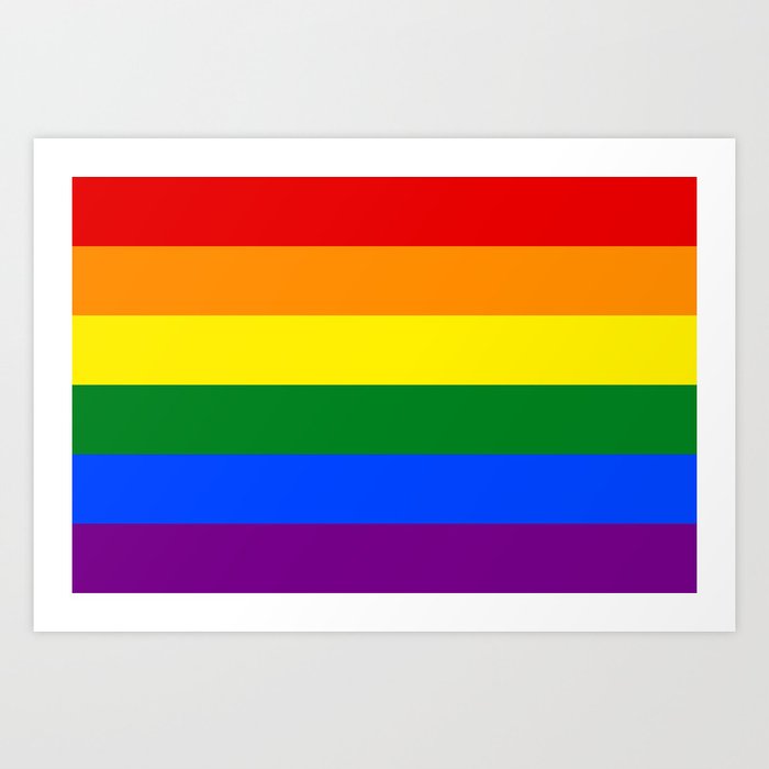 Lgbt 6 color rainbow flag lesbian gay bisexuel transgender and queer  Art Print