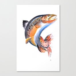 Jumping Salmon Canvas Print
