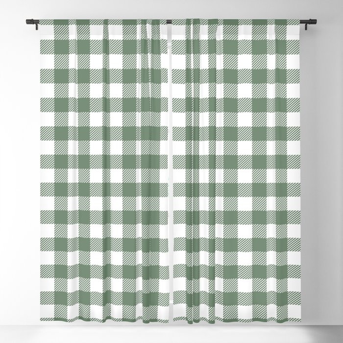 Plaid (sage green/white) Blackout Curtain
