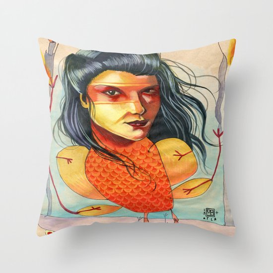 FIRE BIRD Throw Pillow