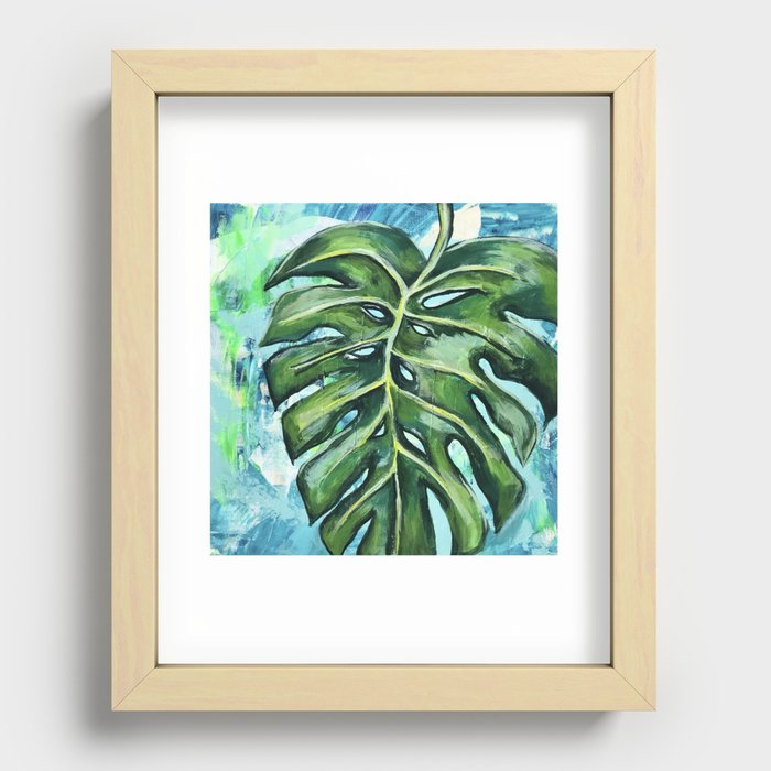 Monstera Leaf  Recessed Framed Print