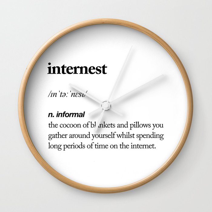 Internest Black And White Contemporary Minimalism Typography Design Home Wall Decor Bedroom Wall Clock