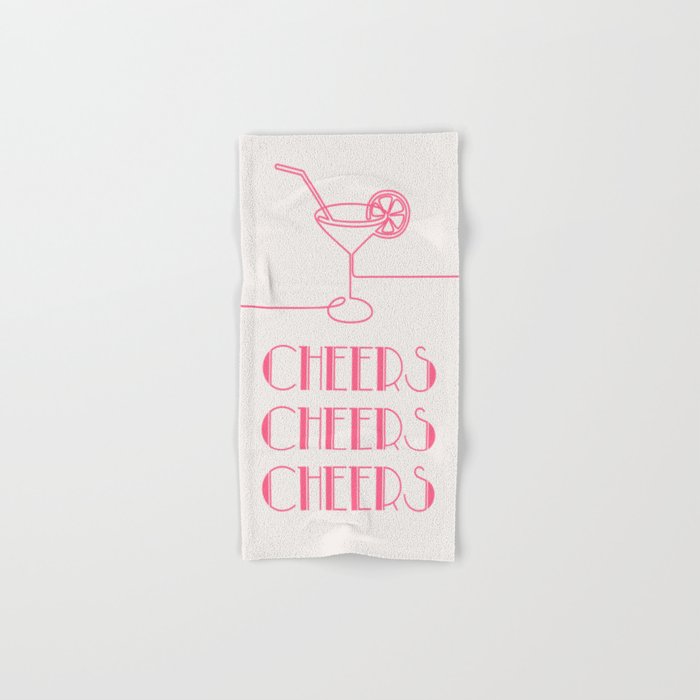 Cheers Cocktail (Pink) Hand & Bath Towel