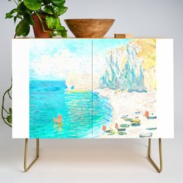 French Impressionist Beach and Sea Cliffs Remix Credenza