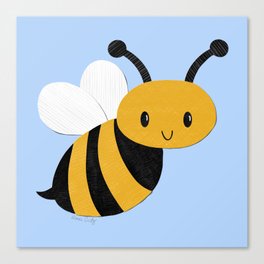 Bee - collage style Canvas Print