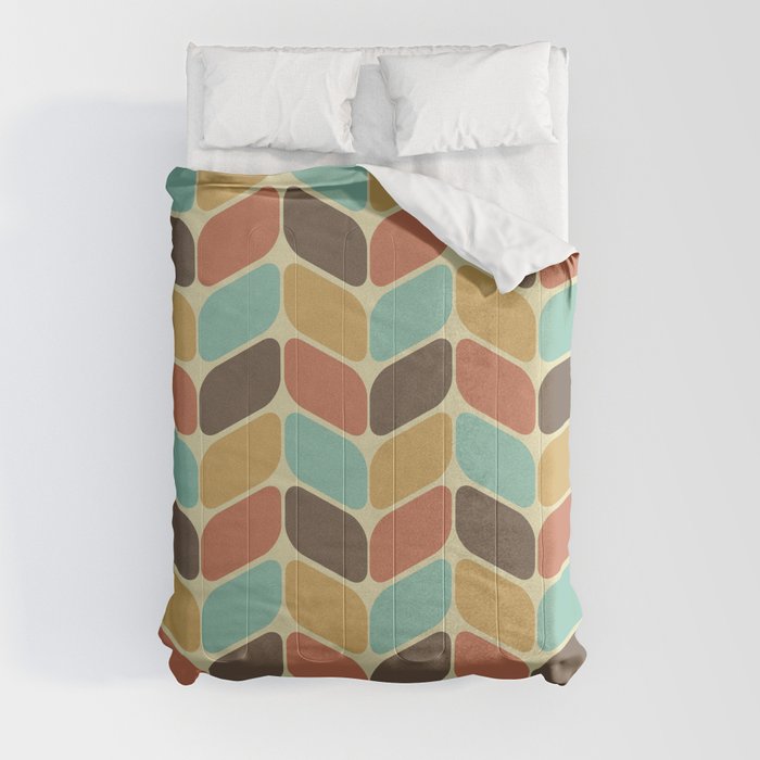 Vintage Diagonal Rectangles Retro Comforter