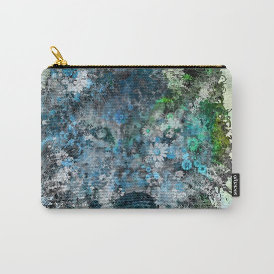 floral animals wolf Carry-All Pouch