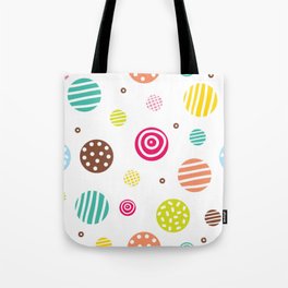 Boho Colorful Circles Pattern Tote Bag