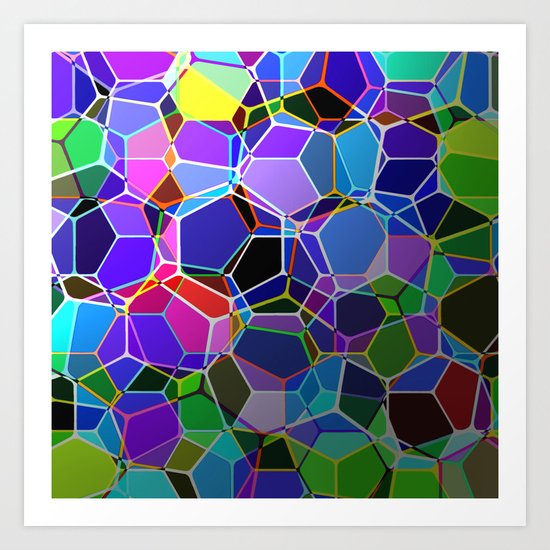 Geometric Genetics - Metallic, abstract, geometric pattern Art Print