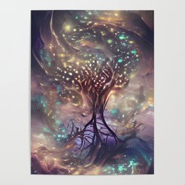 Tree of Life Abstract Scripture Inspired Bible AI Art Poster