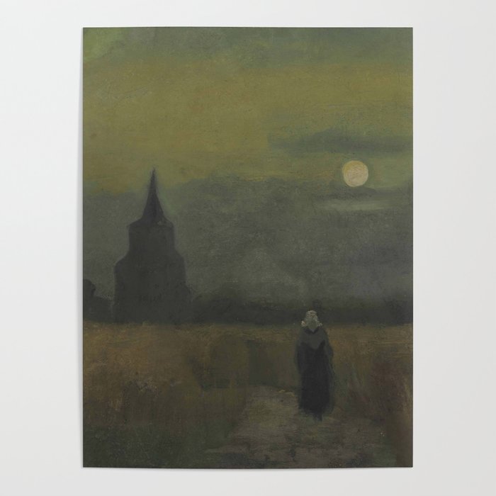 Vincent van Gogh - The Old Tower at Dusk Poster