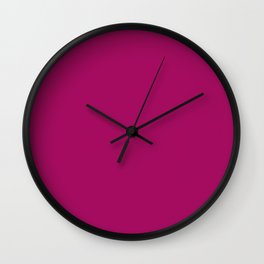 Jazzberry Jam Pink Solid Color Popular Hues - Patternless Shades of Pink - Hex Value #A50B5E Wall Clock | Graphicdesign, Solidspink, Magenta, Pink, Solid, Singlecolor, Pinksolid, Allcolor, Onecolor, Singlecolour 