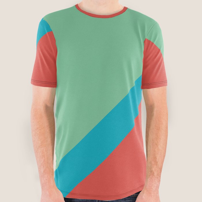 Green and shop red graphic tee