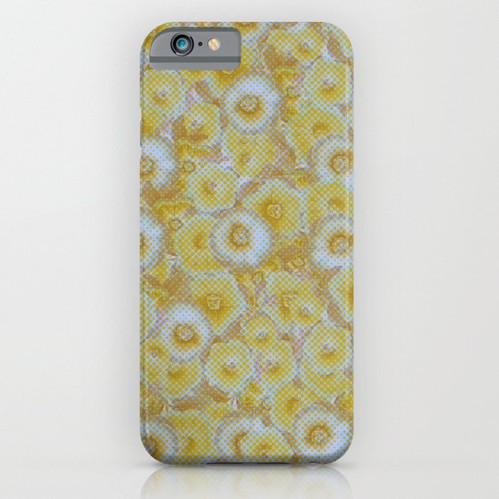 Halftone Pansies Mustard iPhone Case
