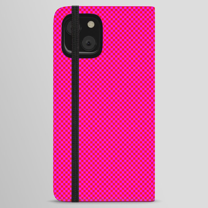 Red and magenta squares iPhone Wallet Case