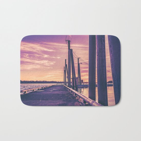 Water Sunset at the Dock Bath Mat