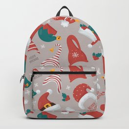 Christmas gnomes seamless pattern Backpack