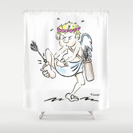 Cupid's Arrow Funny Love Art Shower Curtain