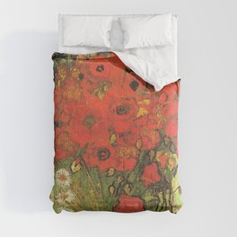 Still Life: Red Poppies and Daisies by Vincent van Gogh Comforter
